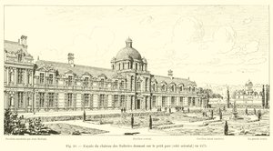 Façade du château des Tuileries donnant sur le petit parc, côté oriental, en 1575 - French School