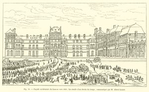 Façade occidentale du Louvre vers 1660, fac-similé d