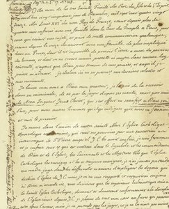 Fac-similé du testament de Louis XVI de France - French School