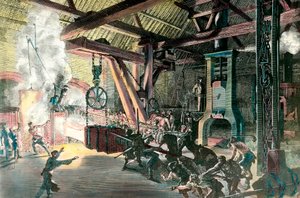 Usine : Le hamteau drummer des forges du Creusot en 1865