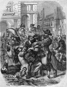 Famine en France au 16ème siècle. - French School