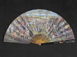 Éventail représentant le mariage de Louis de France et Marie-Anne de Bavière à Vitry-le-François en 1680 - French School