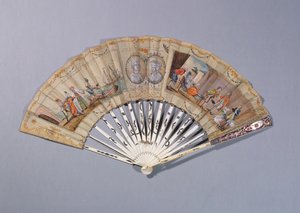 Éventail avec illustrations de La Comtesse de Cagliostro, vers 1786 - French School