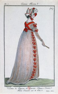 Dessin de mode pour une robe parisienne, vers 1799