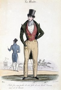 Mode masculine en 1829 - dans "Les Modes" - French School