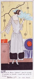 Planche de mode représentant un éventail en plumes, de Art, Gout, Beaute, 1921 - French School