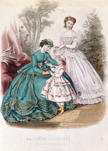 Planche de mode de La Mode Illustrée, 1865