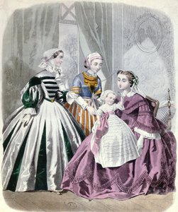 Planche de mode de Le Monde Élégant 1859 (gravure en couleur)
