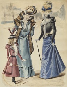 Planche de mode, sur le boulevard, illustration de La Nouvelle Mode, 1897 - French School