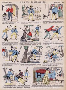 La malheureuse partie de pêche du père Grosbouchon (lithographie en couleur) - French School
