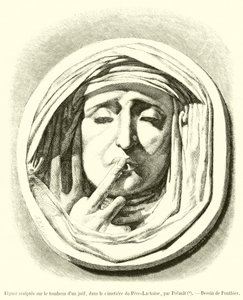 Figure sculptée sur le tombeau d