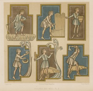 Figures représentant les mois - French School