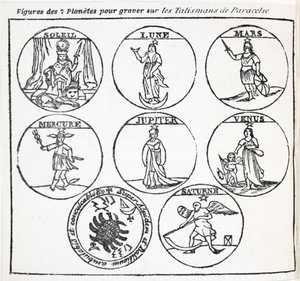 Figures des 7 planètes pour graver sur les talismans de Paracelse
