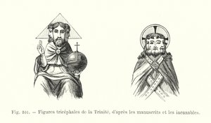 Figures tricephales de la Trinité, d