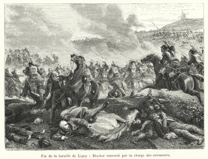 Fin de la bataille de Ligny, Blücher renversé par la charge des cuirassiers - French School