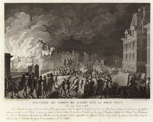 Incendie au Corps de Garde sur le Pont Neuf à Paris - French School