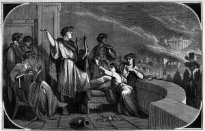 Incendie de Rome par Néron. Entre le 18 et le 24 juillet 64, la ville de Rome fut dévastée par un grand incendie prétendument causé par l