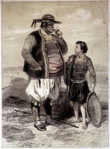Pêcheurs de Douarnenez, vers 1855 - French School