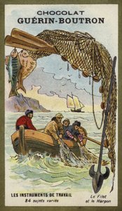 Filet de pêche et harpon - French School