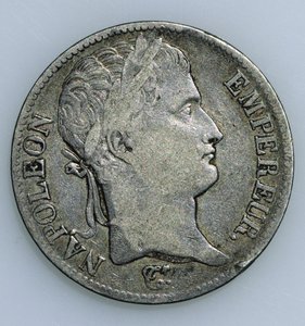 Pièce de cinq francs, avec la tête de Napoléon (1769-1821) 1811 (recto)