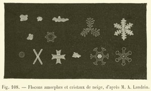 Flocons amorphes et cristaux de neige