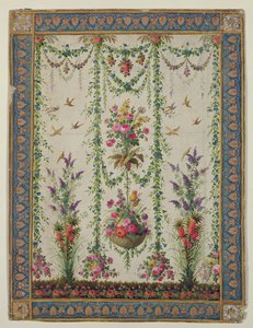 Fleurs et panier suspendu - French School