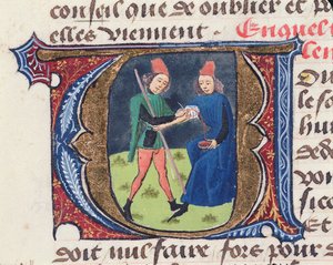 Fol.19r Saignée, du Traité de Médecine par Aldebrande de Florence, 1356