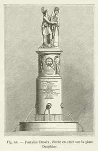 Fontaine Desaix, élevée en 1802 sur la place Dauphine - French School