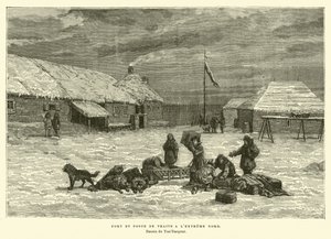 Fort et poste de traite dans le grand nord du Canada - French School