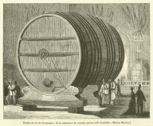 Foudre de vin de Champagne, de la contenance de soixante-quinze mille bouteilles, Maison Mercier