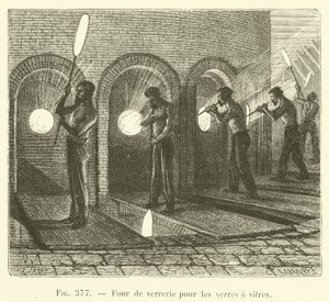 Four de verrerie pour les verres à vitres - French School