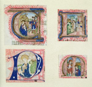 Quatre initiales historiées représentant l