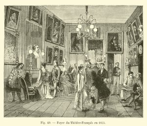 Foyer du Théâtre-Français en 1855 - French School