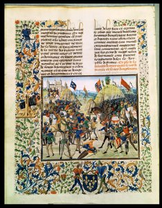 Bataille de Crécy de la guerre de Cent Ans, de la Chronique de Froissart, 24 août 1346 - French School