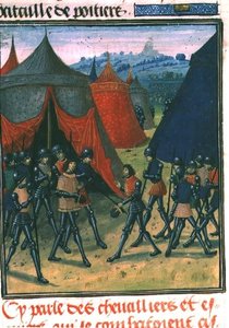 Le Prince de Galles recevant le Roi de France (parchemin) - French School