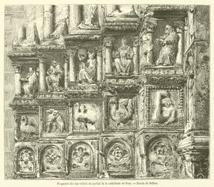 Fragment des bas-reliefs du portail de la cathédrale de Sens - French School