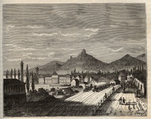 France, Alsace, Bas-Rhin (67), Saverne : Rives de la Zorn, le vieux Château du Haut Barr construit sur les rochers - gravure dans « France illustrée : géographie, histoire, administration statistique » par V.A. Malte-Brun. 1884 - French School