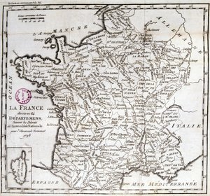 La France divisée en 84 départements suivant les décrets de l