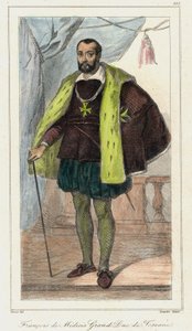 Francesco de Medici, grand-duc de Toscane (1541 - 1587), père de Marie de Médicis. Gravure du 19e siècle - French School
