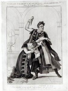 François-Joseph Talma (1763-1826) en Hamlet et Mademoiselle Duchenois en Gertrude, dans 