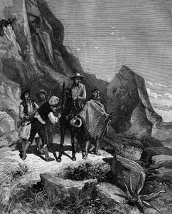 François Arago en 1806 en Espagne pour mesurer le méridien, arrêté par quatre bandits - French School