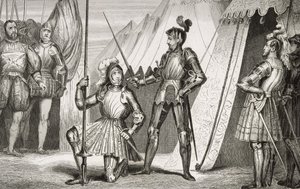 François Ier (1494-1547) adoubé par le capitaine Bayard après la bataille de Marignan, de 