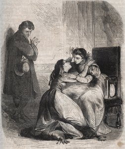 Françoise de Montmorency-Fosseux demande pardon à la reine Marguerite de Valois. Elle est la maîtresse du roi Henri IV et donne naissance à leur enfant - French School