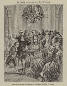 Franc-maçonnerie au XVIIIe siècle : séance magique conduite par Aleesandro Cagliostro, fondateur du Rite Égyptien - French School