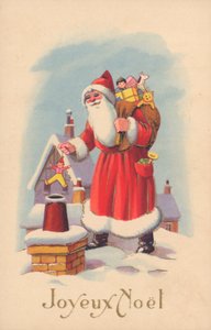 Carte de Noël française (lithographie couleur)