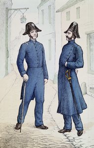 Policiers français vers 1829-30 - French School