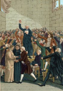 Révolution française (1789-1799). Le Serment du Jeu de Paume à Versailles le 20 juin 1789 au milieu de Jean Sylvain Bailly (1736-1793).