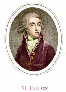 Révolution française : Portrait de Jean Lambert (Jean-Lambert) Tallian (1767-1820) révolutionnaire français. Gravure du XVIIIe siècle. Collection privée - French School