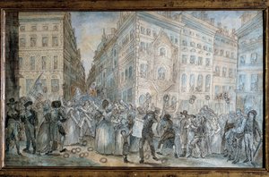 Révolution française : Scène de rue parisienne : le vendeur du journal L