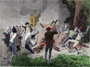 Révolution française : « Le peuple a brûlé le télégraphe de Claude Chappe, dans le parc de Saint-Fargeau à Ménilmontant, en septembre 1792, croyant qu